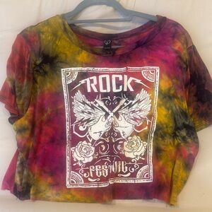 Colorful Tie-Dye Rock Graphic Tee